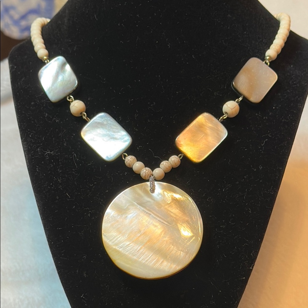 Chico’s Elegant Mother of Pearl Necklace - Picture 3 of 8